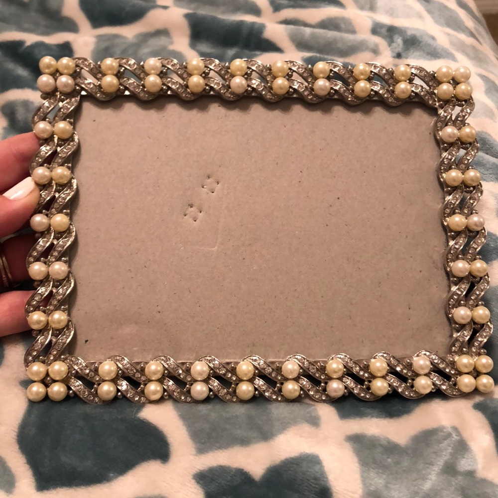 Pearl and rhinestone picture frame